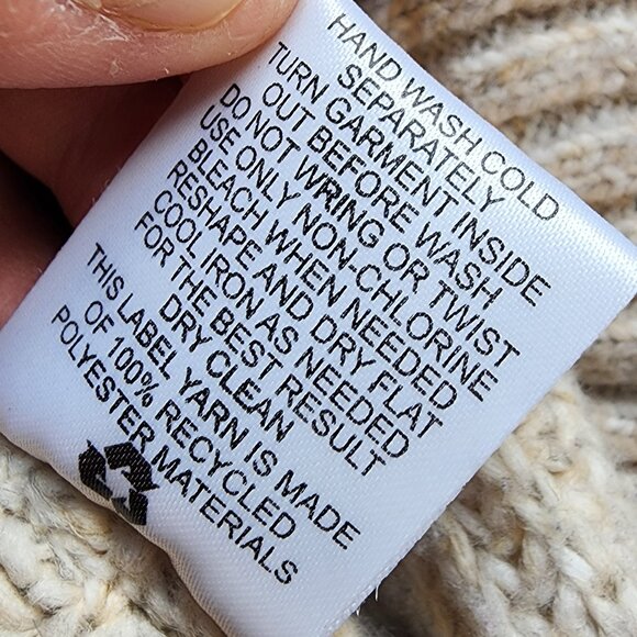 Pink Rose Beige Chunky Cable Knit Angled Open Cardigan Size XL - Picture 10 of 15